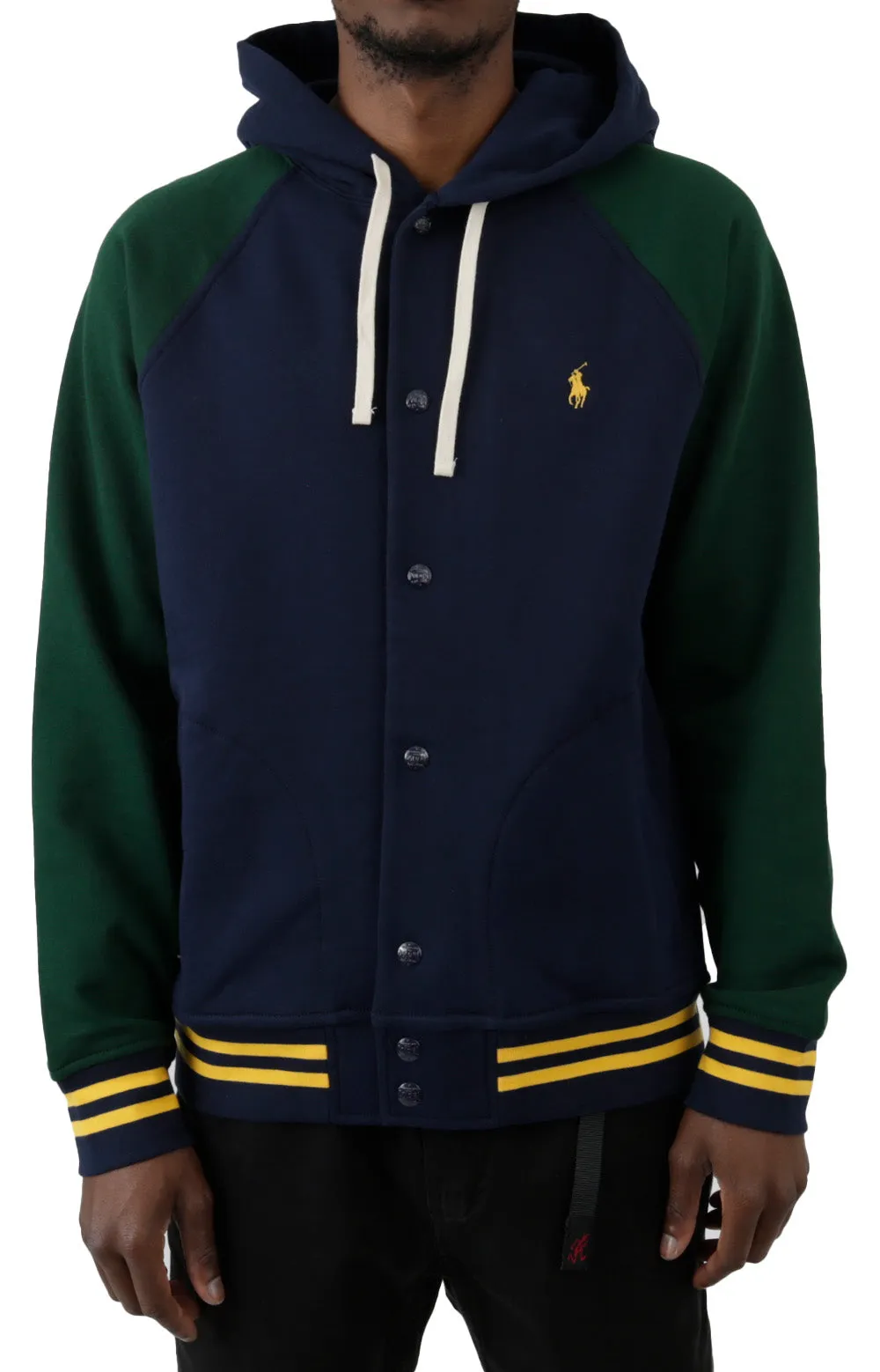 Lightweight Athletic Baseball Hoodie Jacket - Cruise Navy/College Green