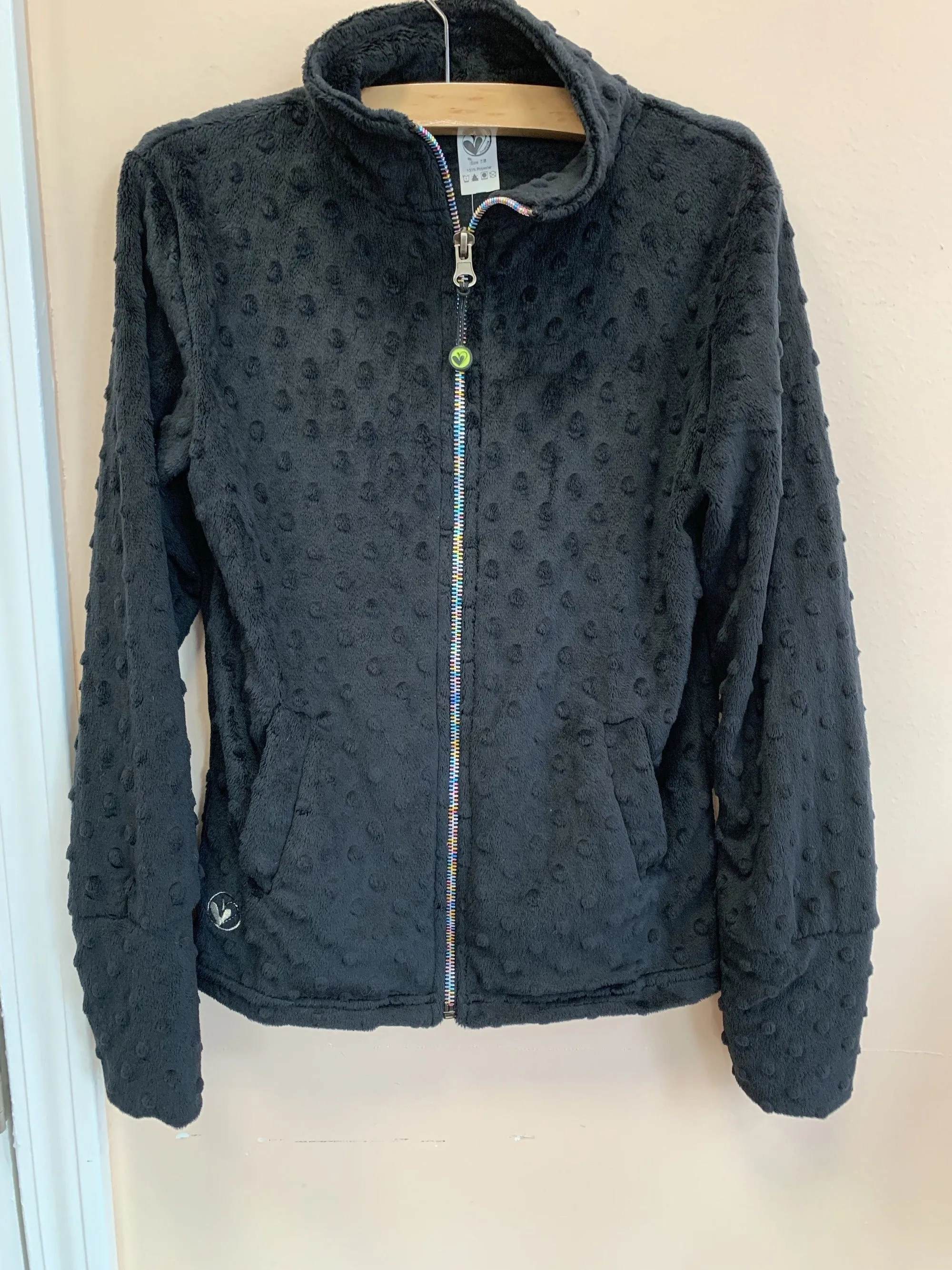 LimeApple Girls Minky Bubble Jacket in Black