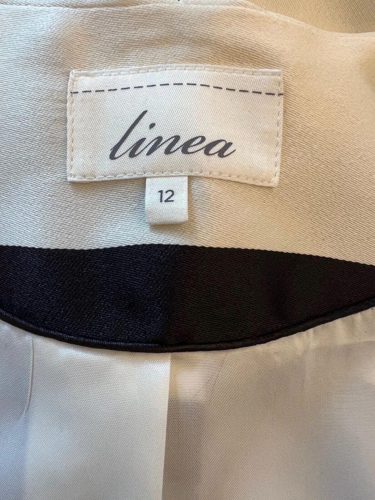 Linea Navy, Ivory & Black Colour Block Dress Jacket Suit  UK 12 EU 40 US 8