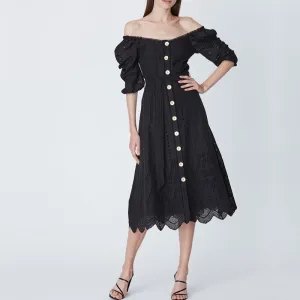 Lola Off Shoulder Dress Black