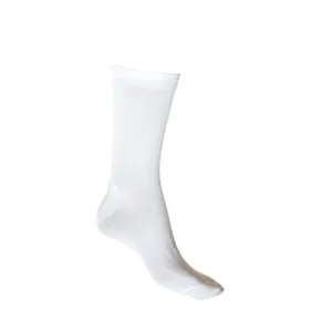 Loose Top Tough Toe Bamboo Crew Socks in White - Aussie Made