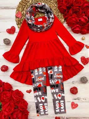 Lots of Love Tunic, Scarf and Legging Set