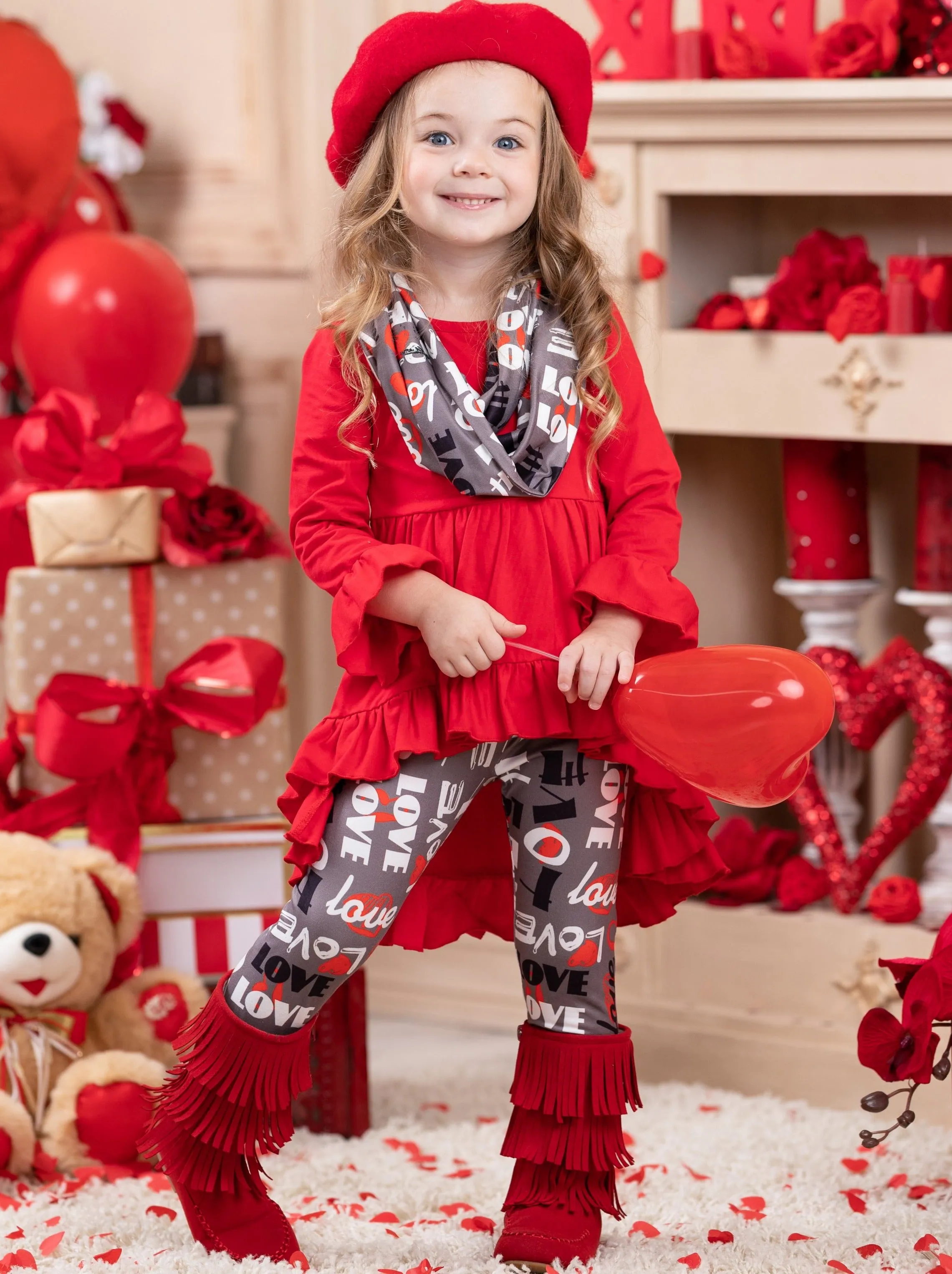 Lots of Love Tunic, Scarf and Legging Set