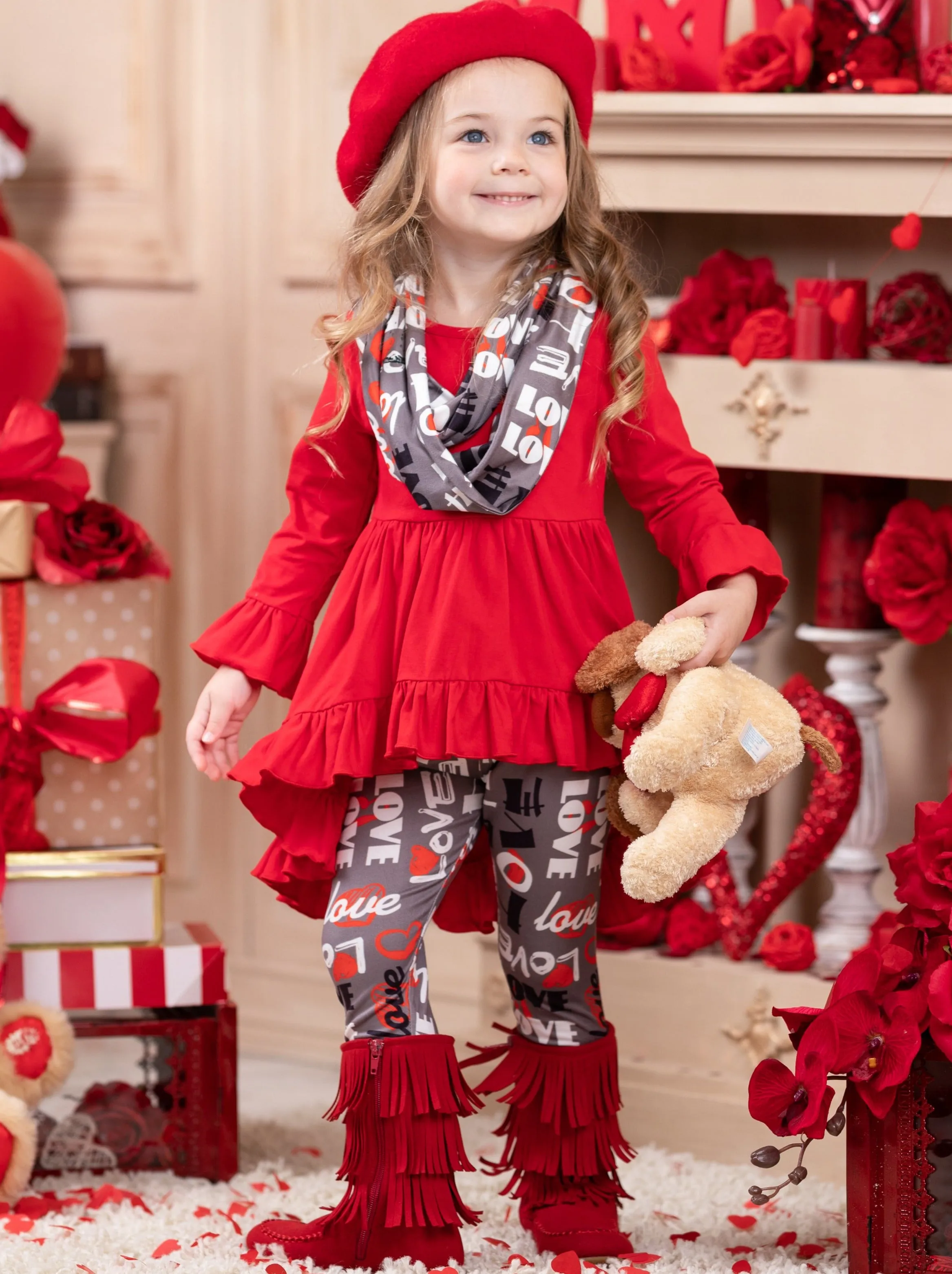 Lots of Love Tunic, Scarf and Legging Set