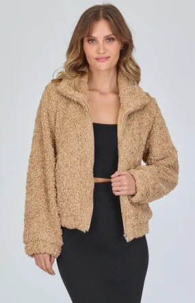 Lucy Fluffy Jacket - Camel