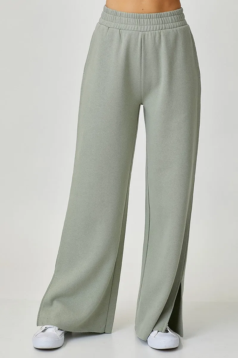 Lux Comfort Risen Lounge Pants with Slit