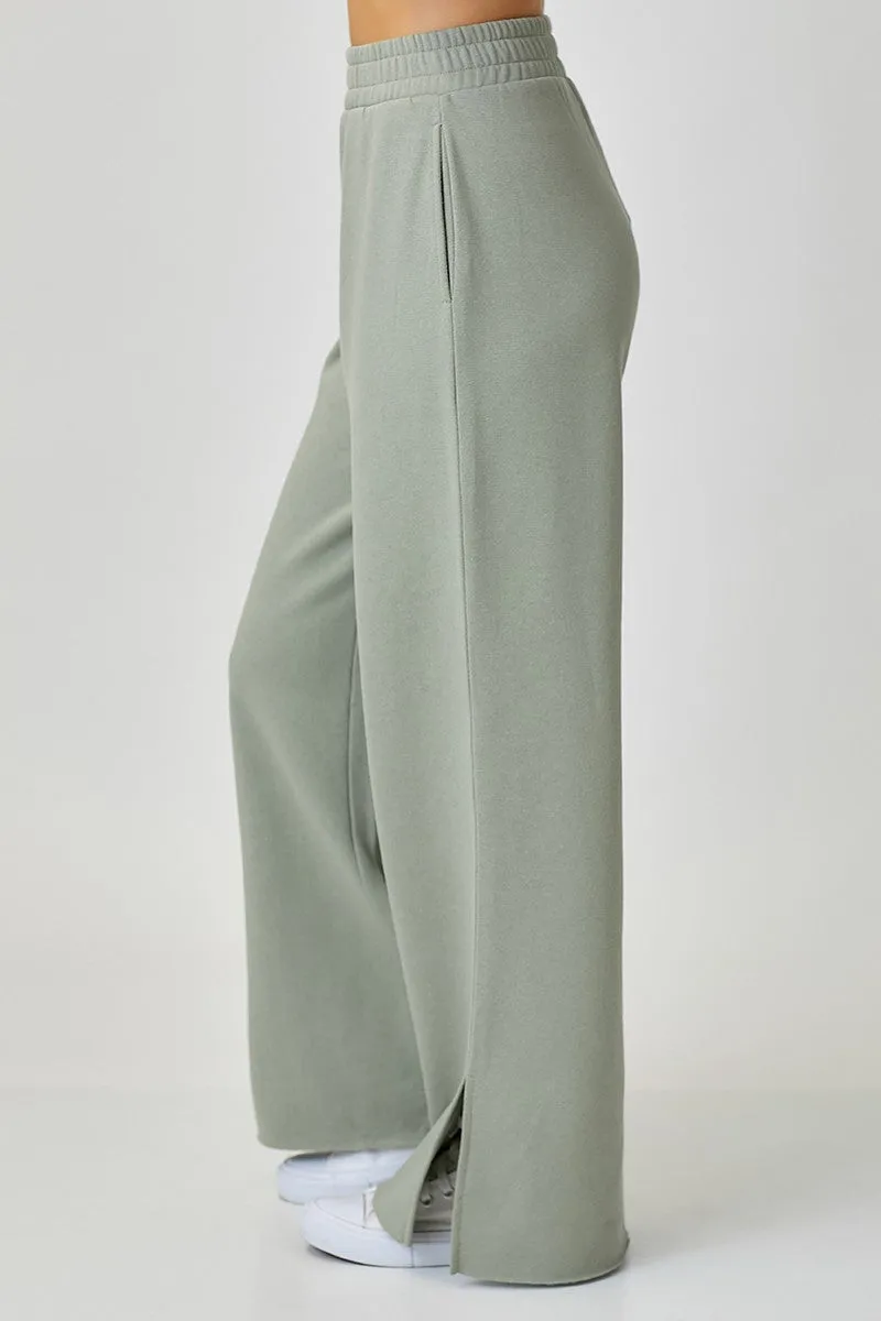 Lux Comfort Risen Lounge Pants with Slit