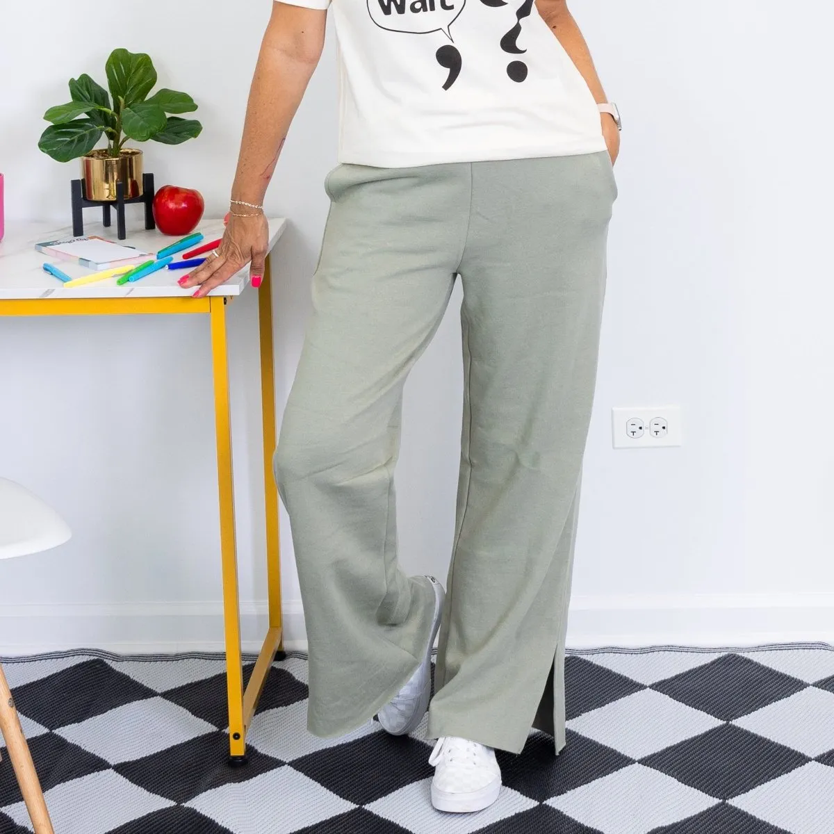 Lux Comfort Risen Lounge Pants with Slit