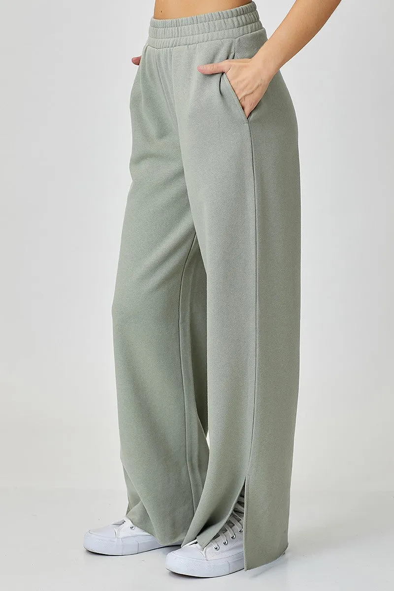 Lux Comfort Risen Lounge Pants with Slit