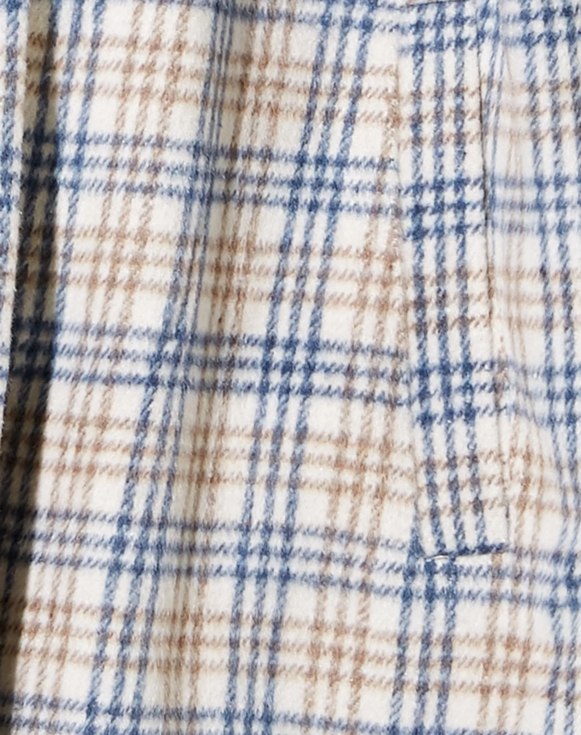 Marcel Shirt in Small Check White Blue Tan