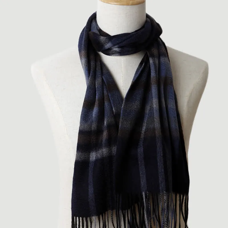 Men's Gentleman Three Colors Matching Plaid Cashmere Scarf