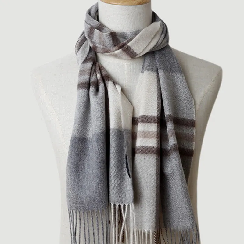 Men's Gentleman Three Colors Matching Plaid Cashmere Scarf