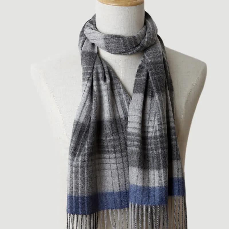 Men's Gentleman Three Colors Matching Plaid Cashmere Scarf