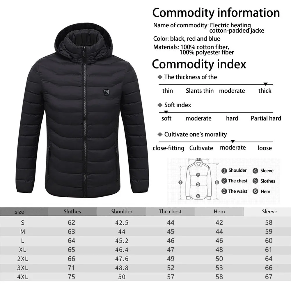 Men's Hooded Duck Down Heated Jacket