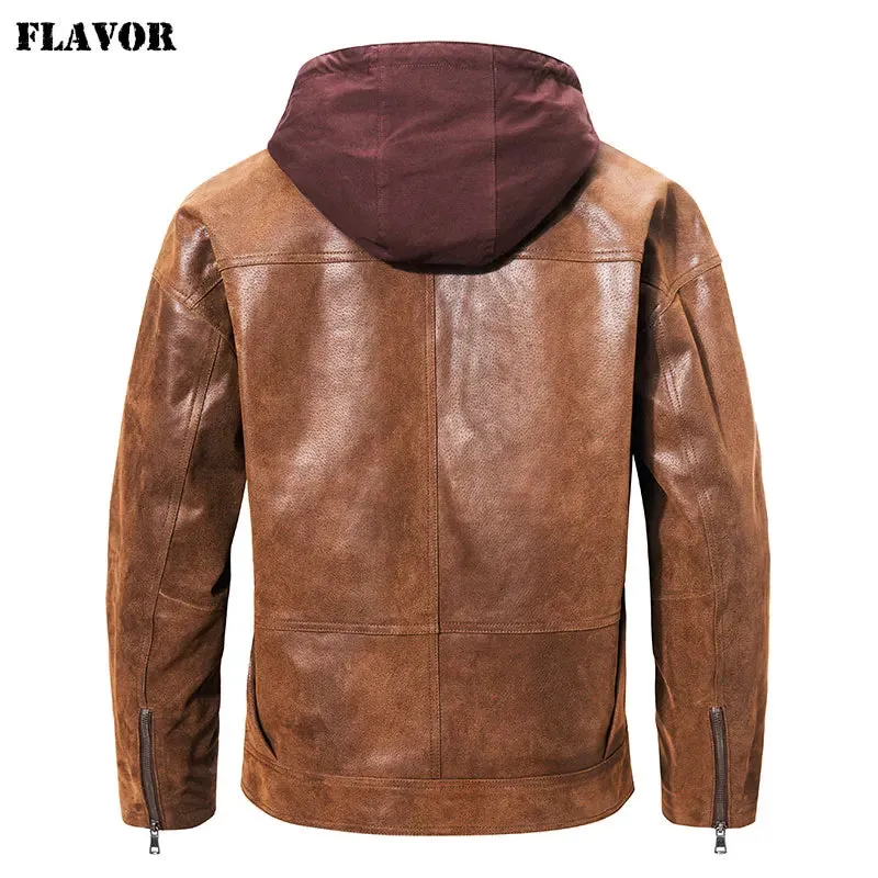 Men's Real Leather Moto Jacket