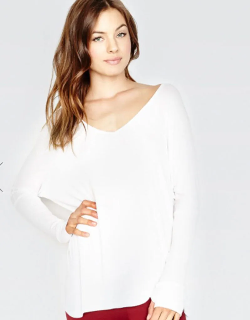 Michael Lauren Hyde Draped Top in White