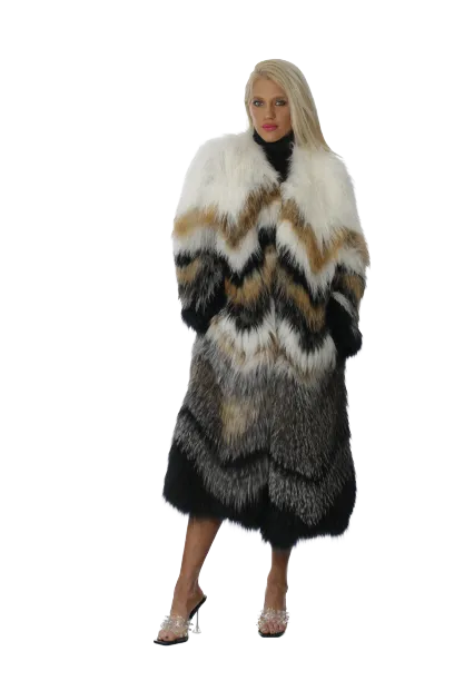 Multi-Color Feathered Fox Coat “Weightless”