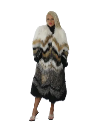 Multi-Color Feathered Fox Coat “Weightless”