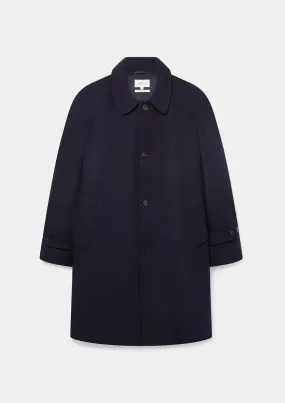 Navy Wool Raglan Overcoat