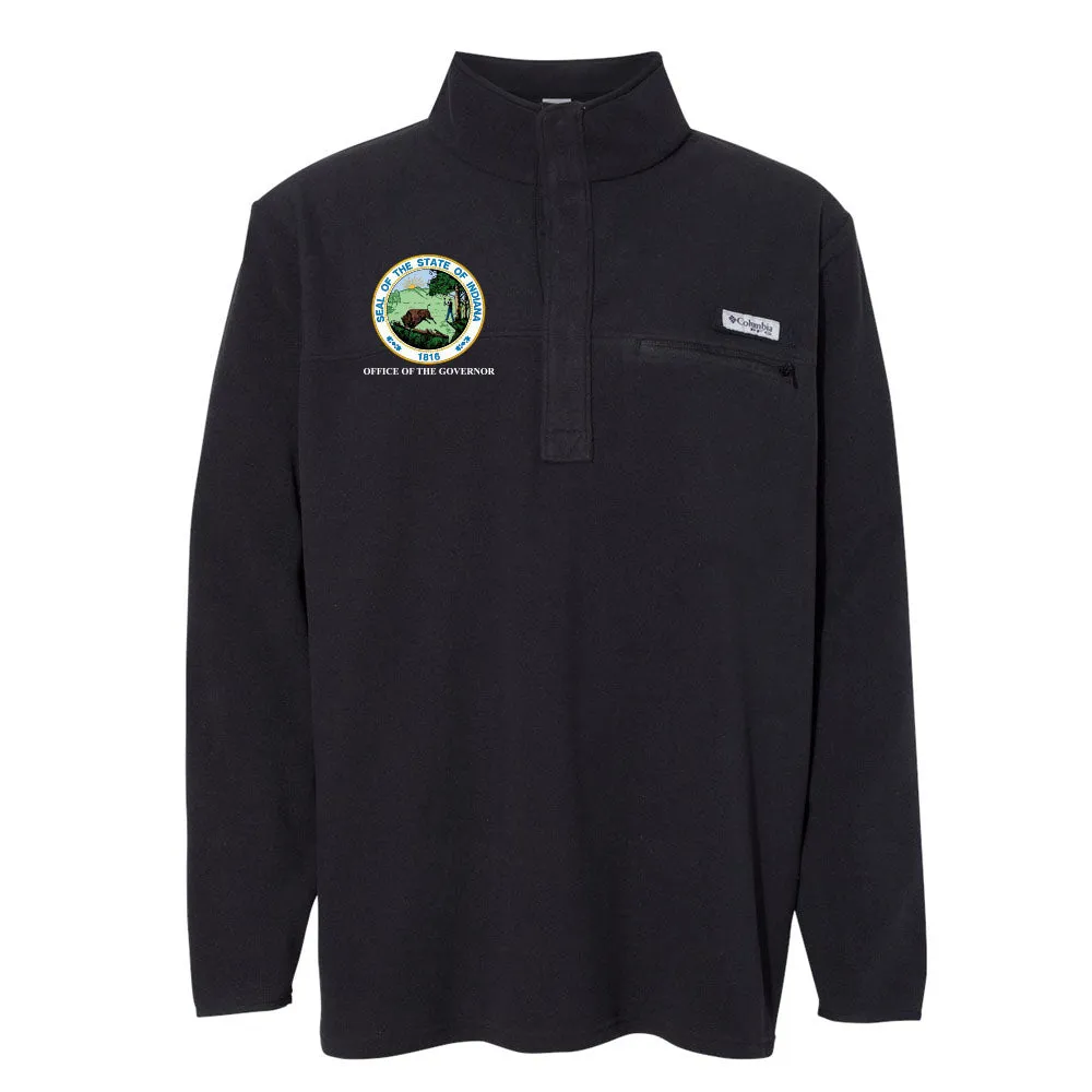 NEW Columbia Harborside Fleece 1/4 Zip Pullover - Office of The Governor Indiana State Seal