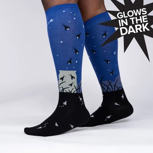 Night Light Knee High Socks in Extra Stretchy for Wide Calves and Glow in the Dark