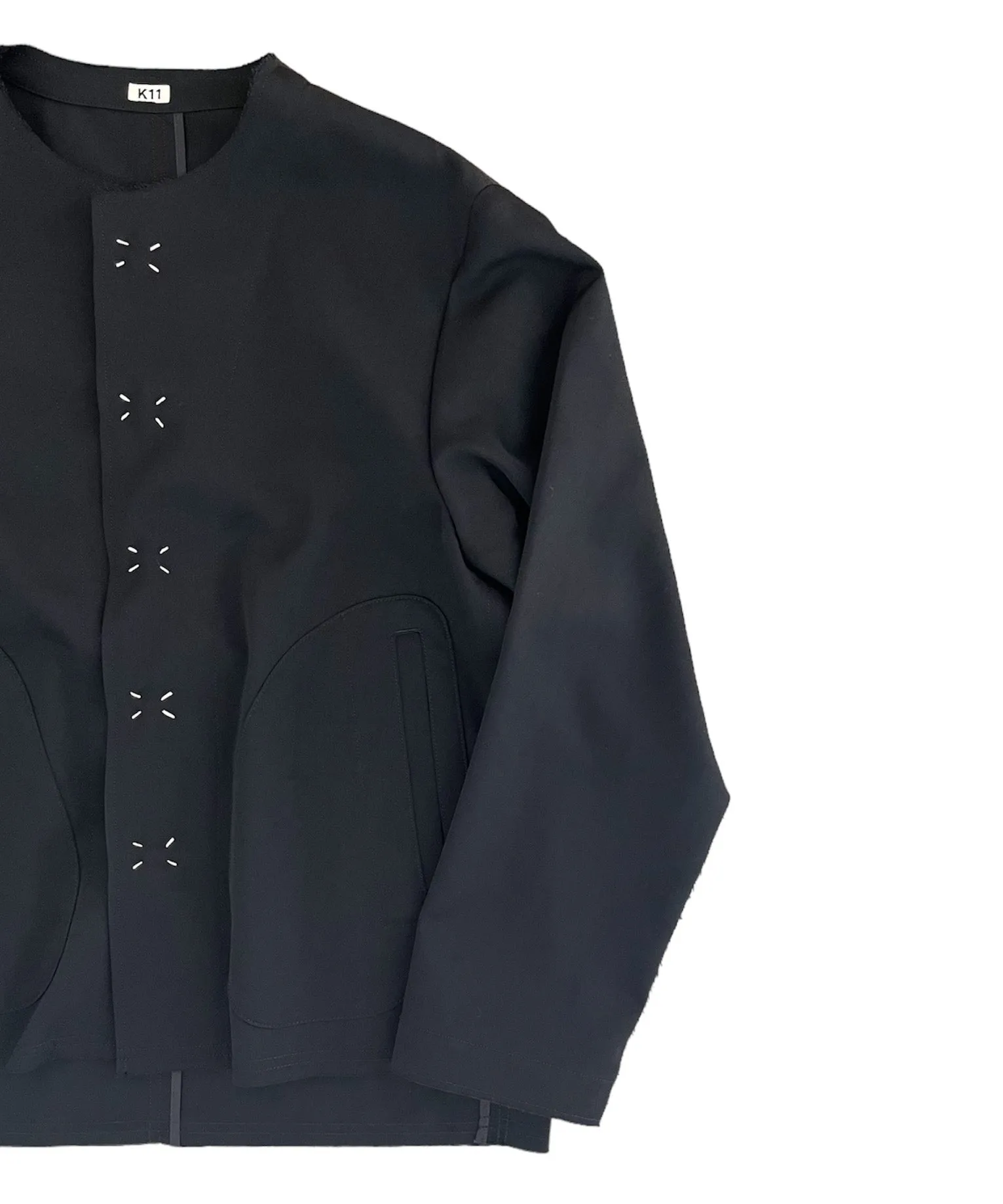 No collar jacket "BLACK"