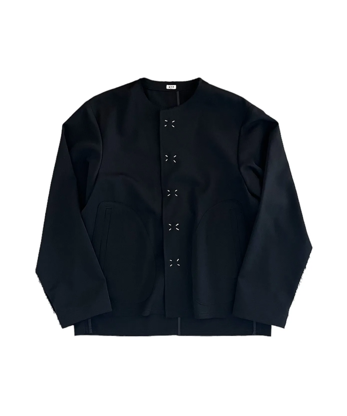 No collar jacket "BLACK"