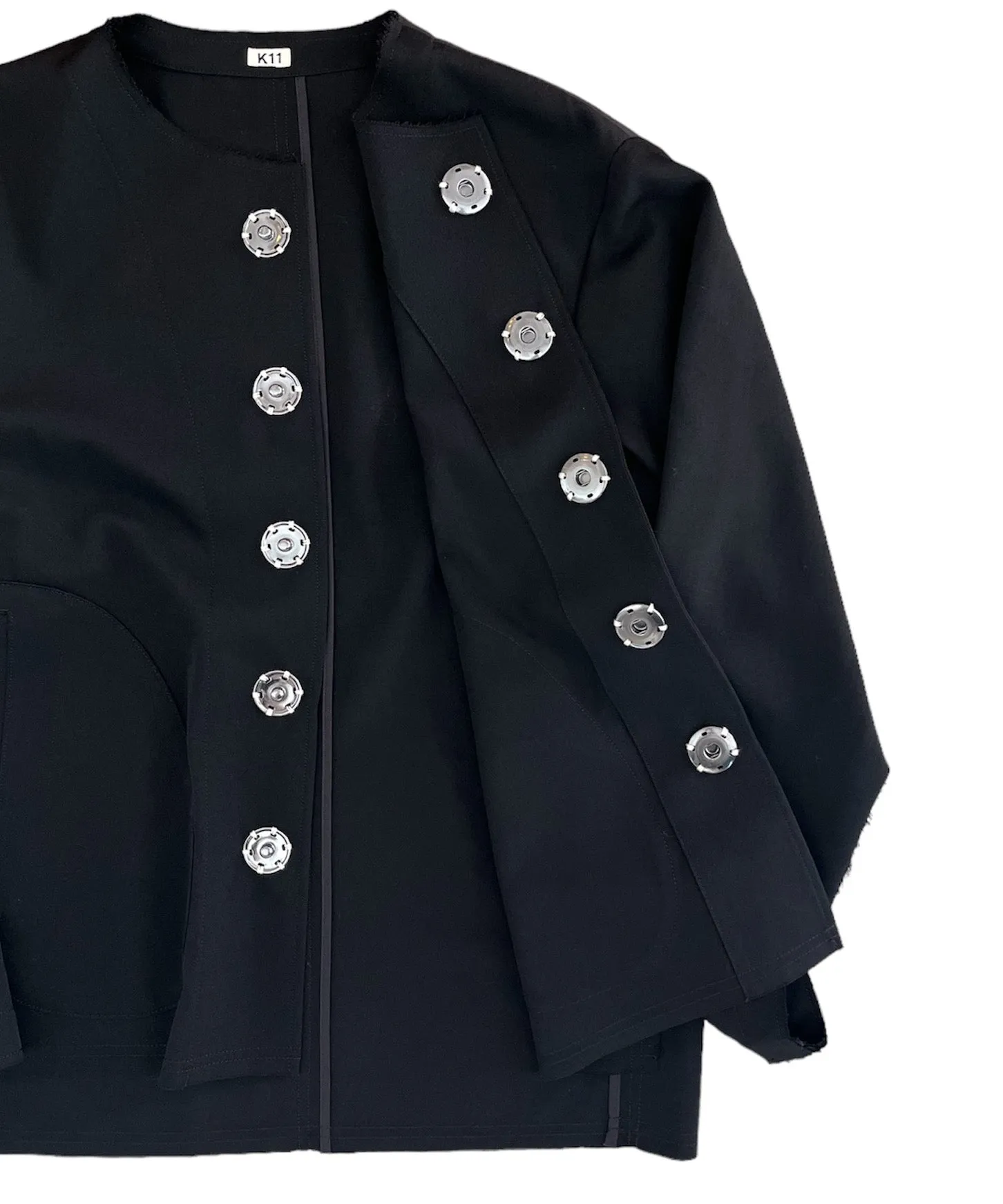 No collar jacket "BLACK"