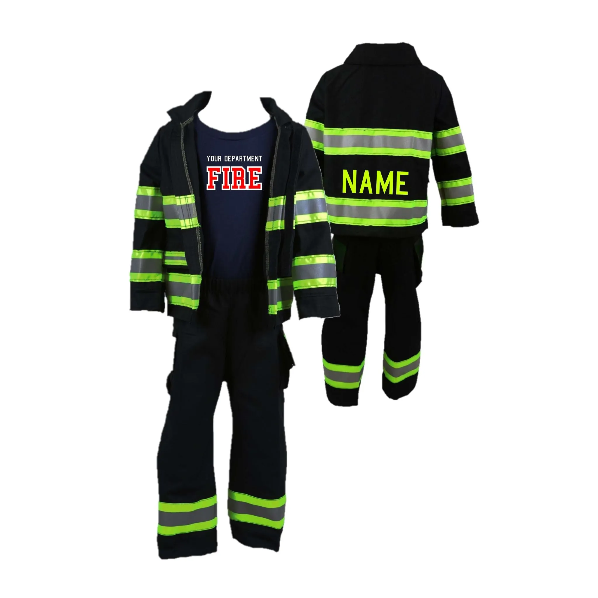 ORIGINAL Firefighter Personalized BLACK 3PC Toddler Outfit