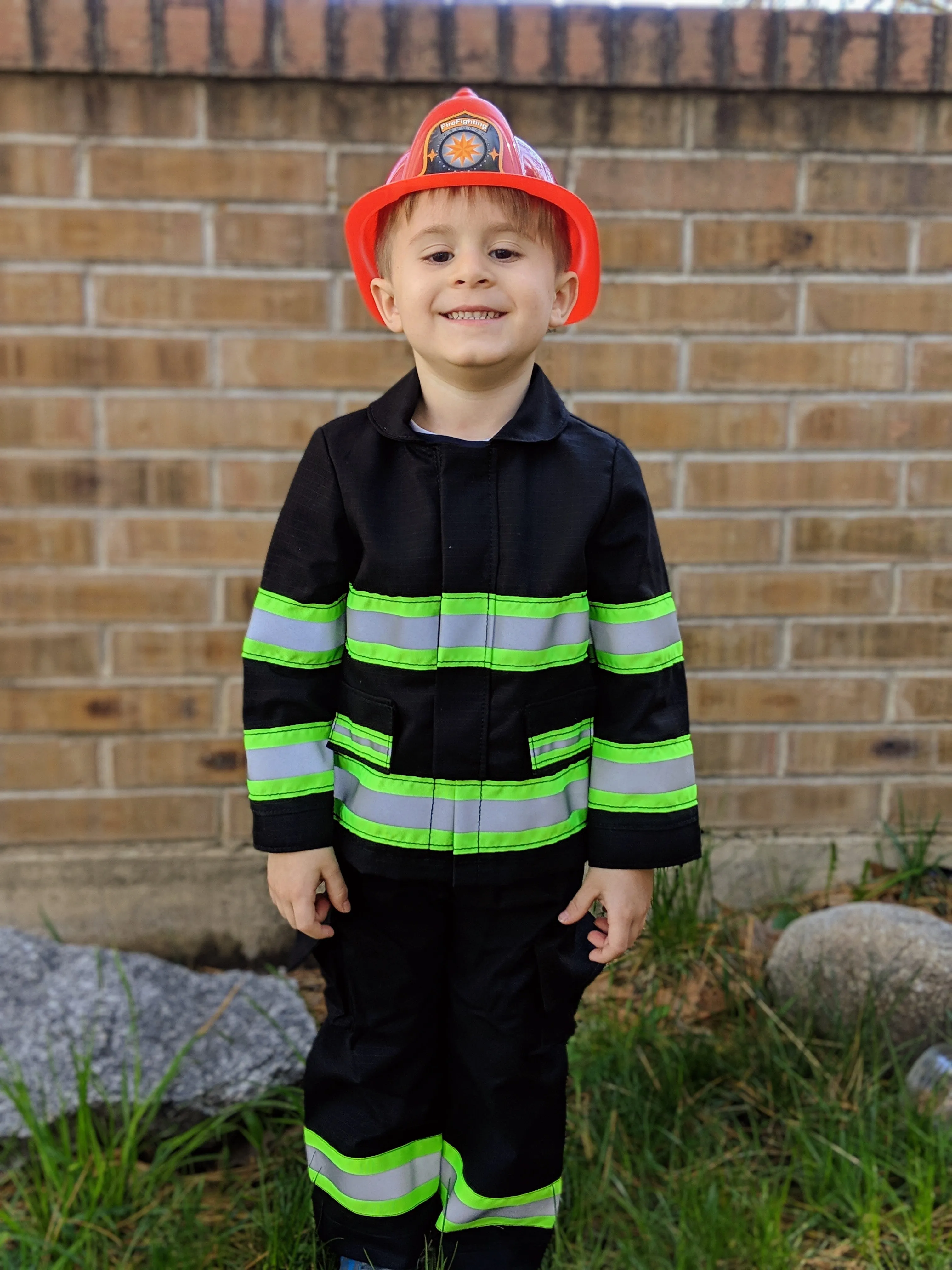 ORIGINAL Firefighter Personalized BLACK 3PC Toddler Outfit