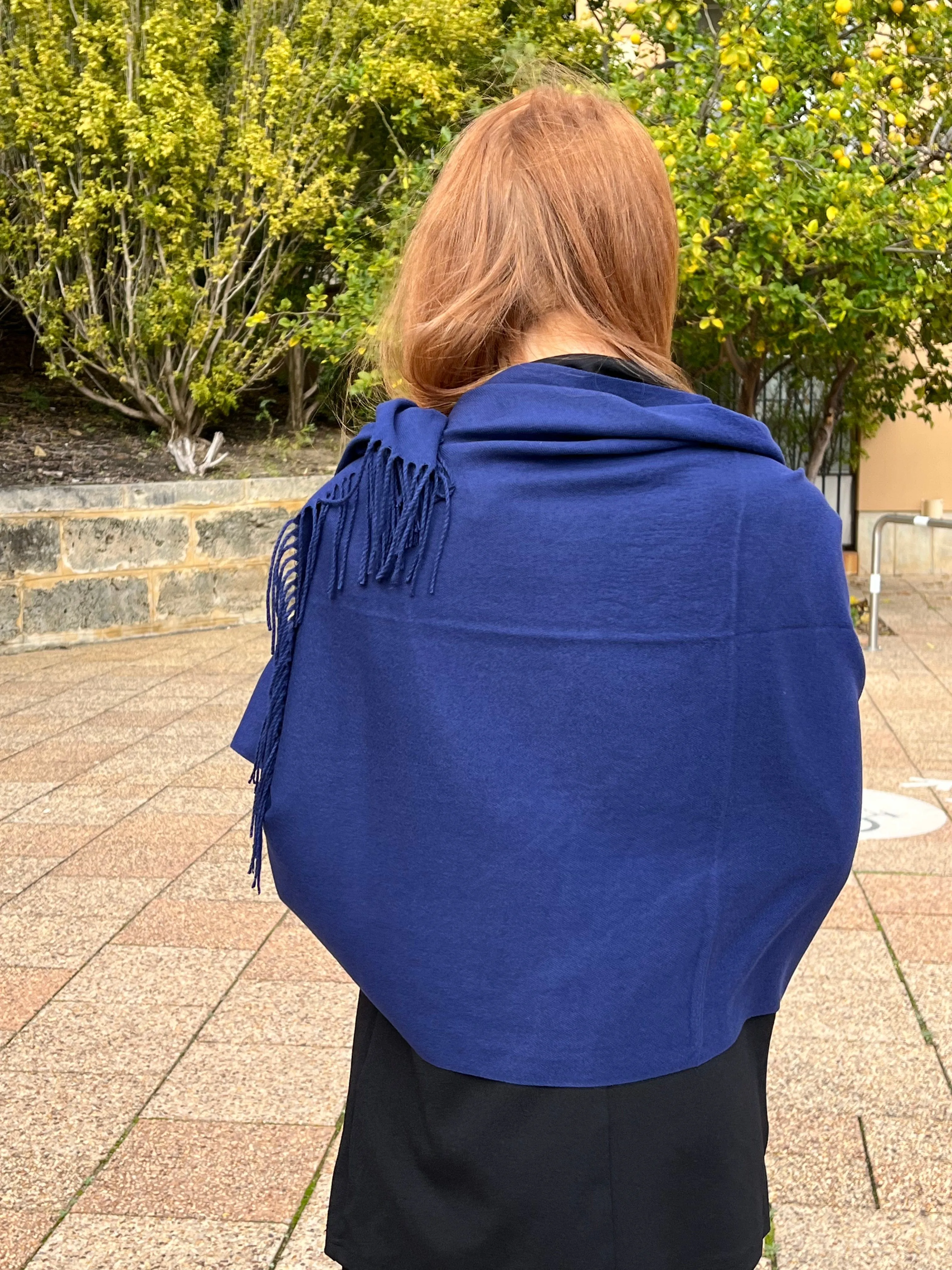 Pashmina Shawl Deep  Blue - Classic Shawl