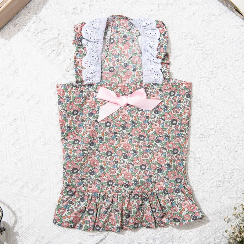 Pet Cat Skirt Neckline Lace Floral