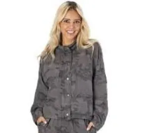 Phantom Camo Tencel Cropped Cargo Jacket