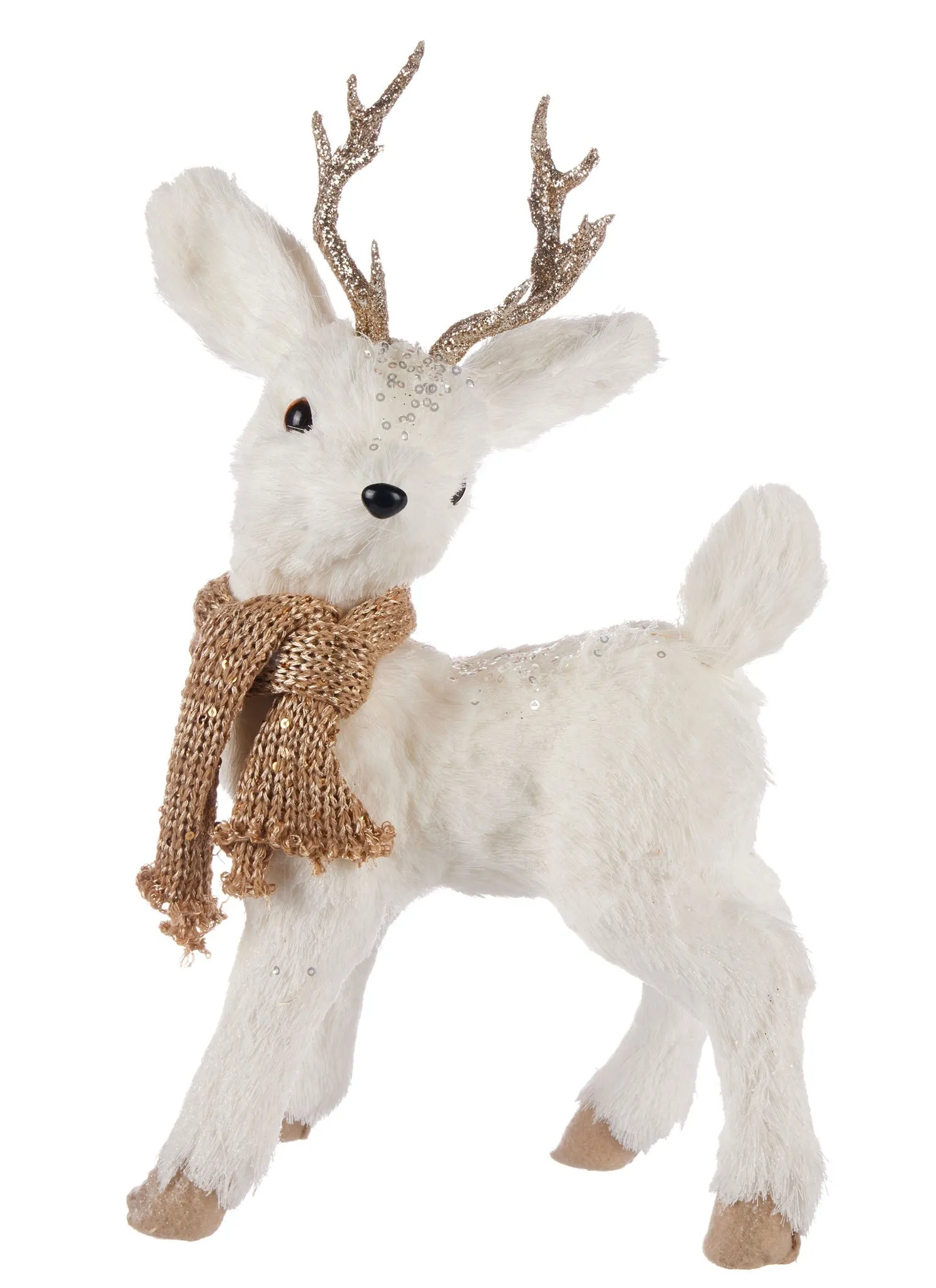 Pier 1 White Deer with Champagne Scarf Set of 2