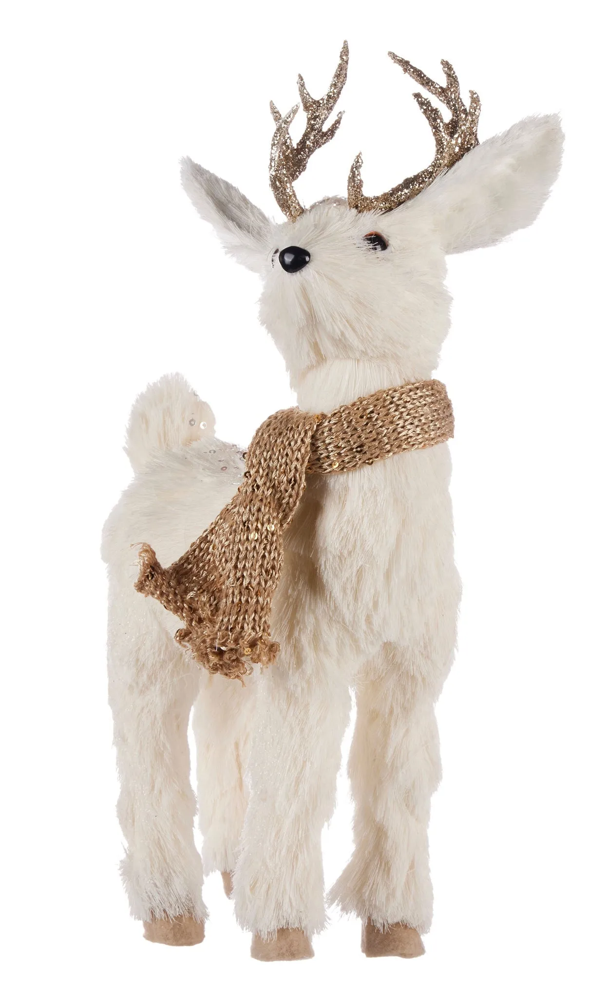 Pier 1 White Deer with Champagne Scarf Set of 2