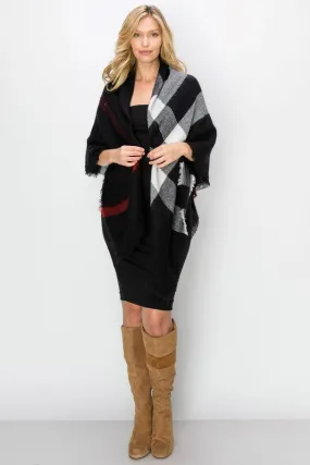 Plaid Fall Scarf - Black