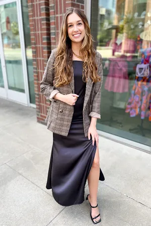 Preptastic Brown Plaid Blazer