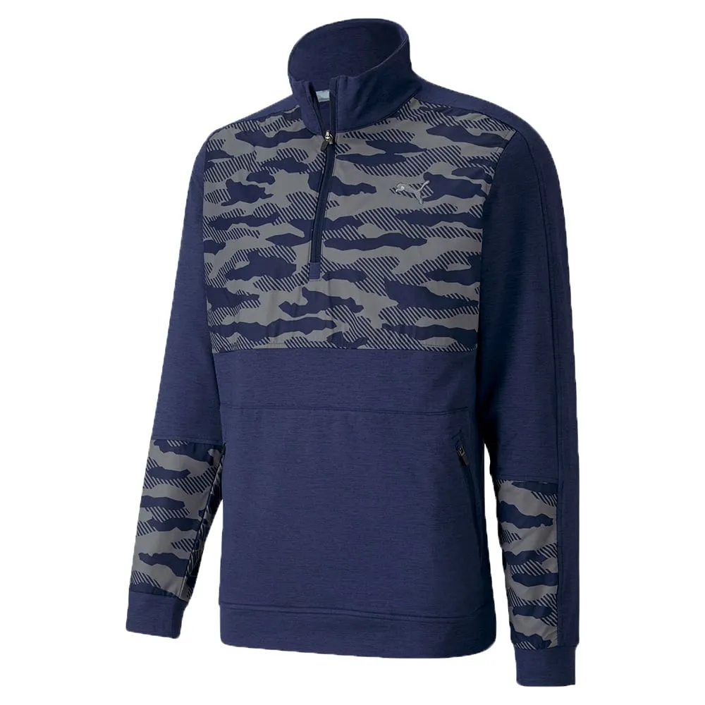 Puma Cloudspun Camo 1/4 Zip Pullover - Peacoat