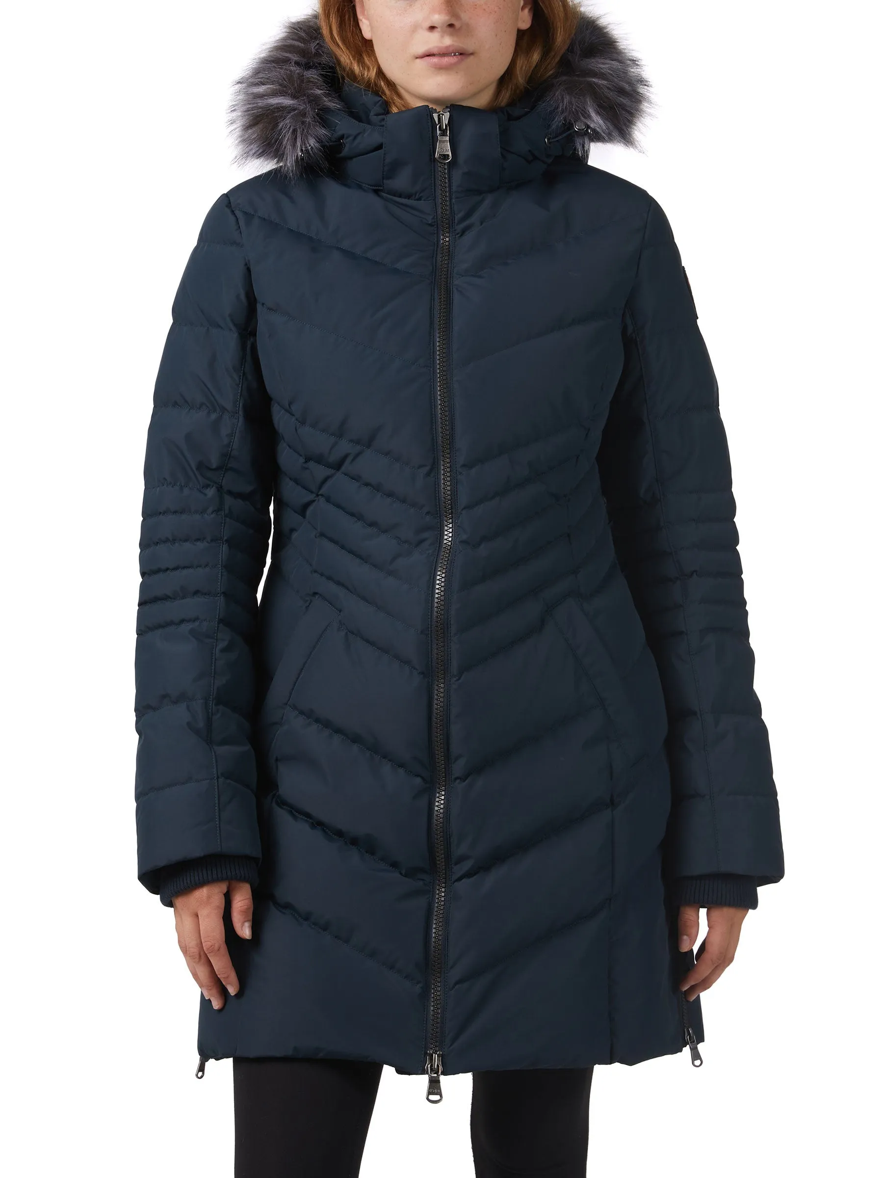 Queens Quilted Puffer w/Faux Fur Hood Trim