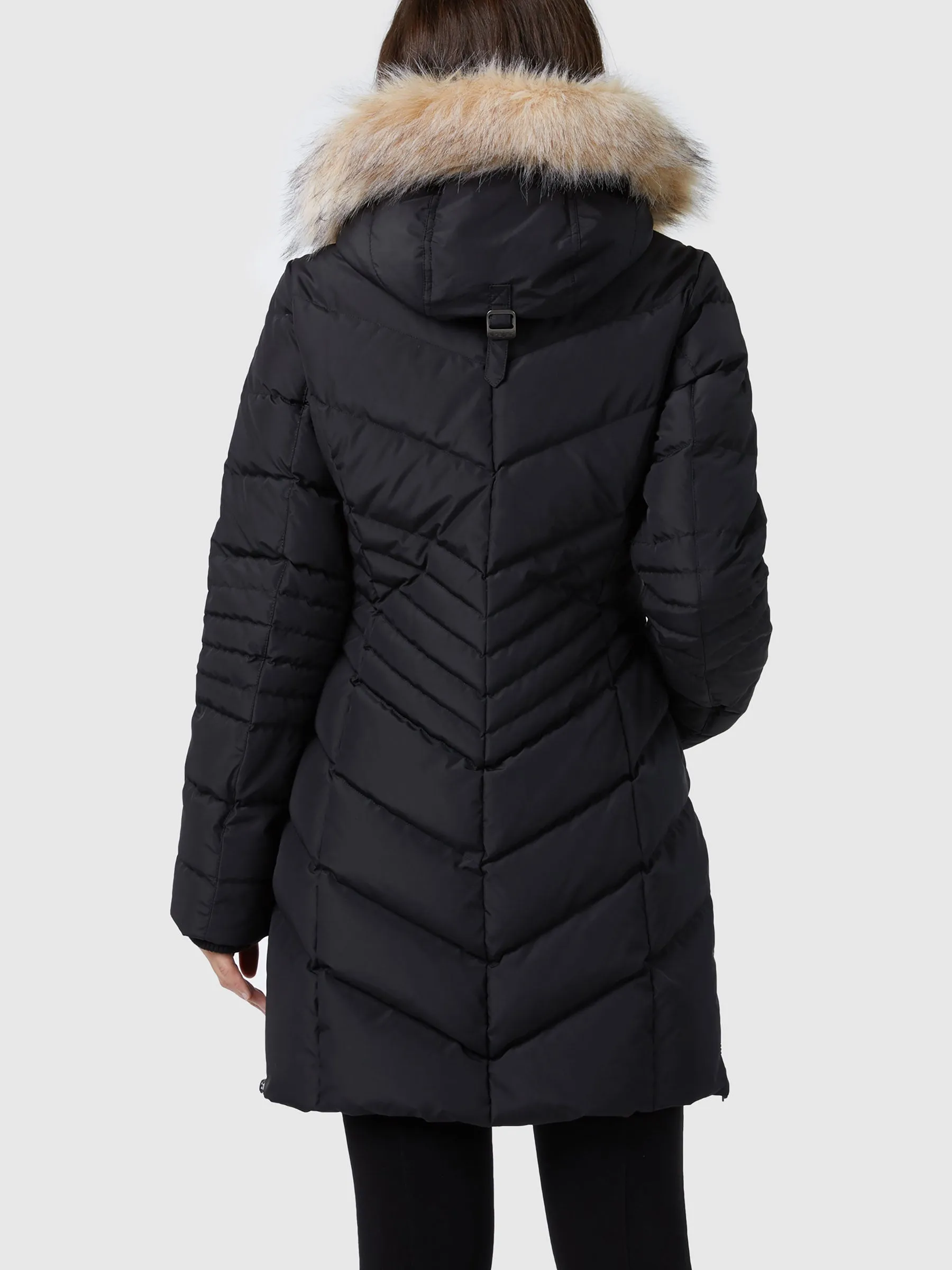 Queens Quilted Puffer w/Faux Fur Hood Trim