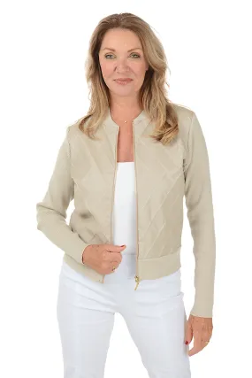 Quilted Faux Leather Bomber Jacket