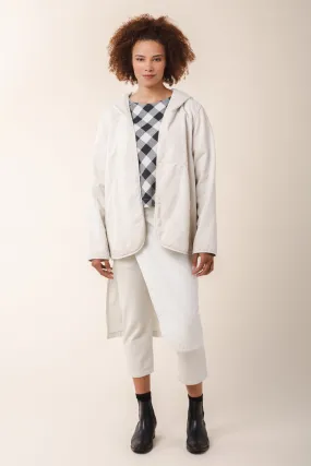 Quilted Hover Coat in Oyster