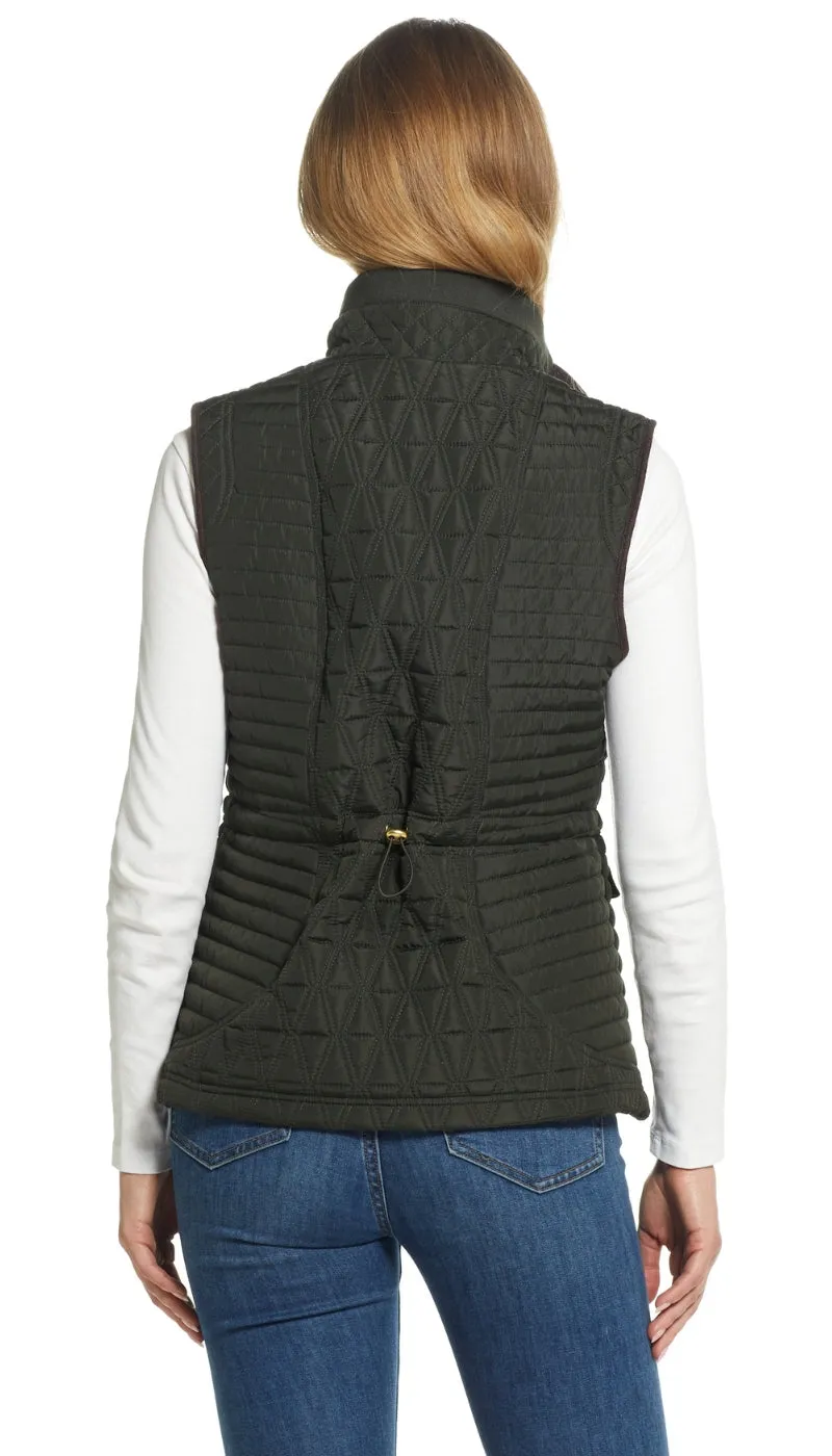 QUILTED VEST WITH COZY LINING AND FAUX SUEDE TRIM