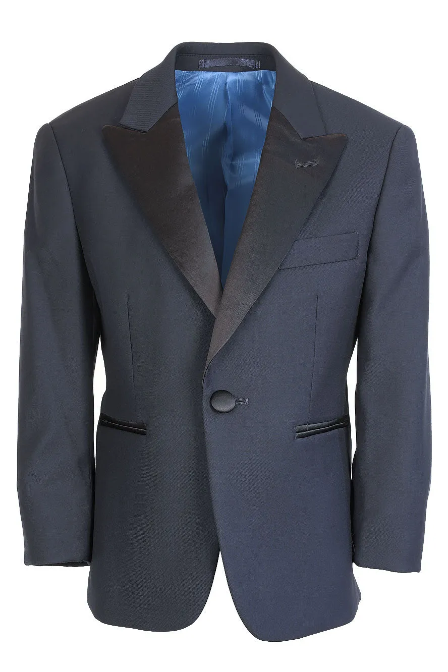 "Fitzgerald" Kids Navy Tuxedo Jacket (Separates)