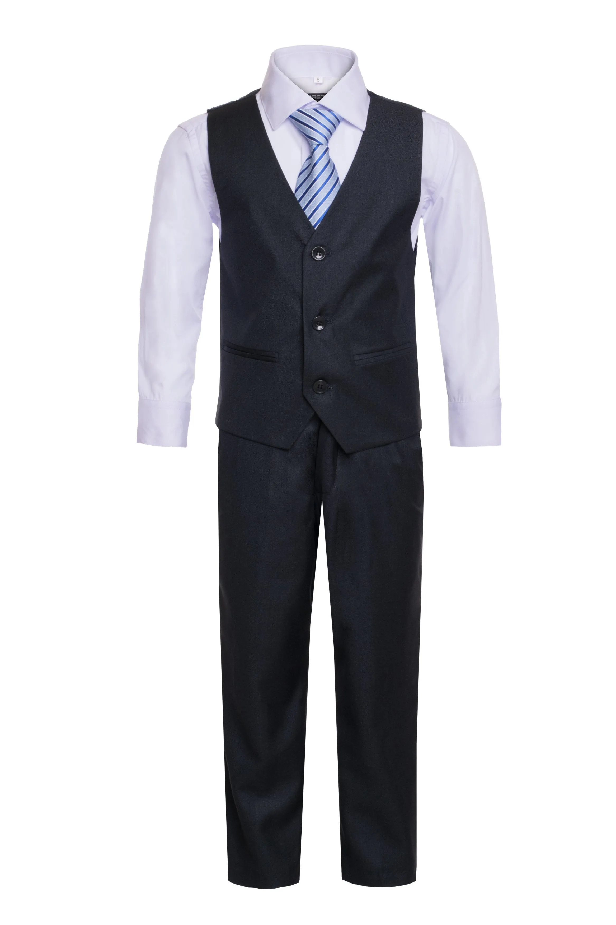 "Jax" Kids Charcoal Suit (5-Piece Set)