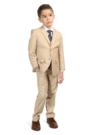 "Jax" Kids Tan Suit (5-Piece Set)