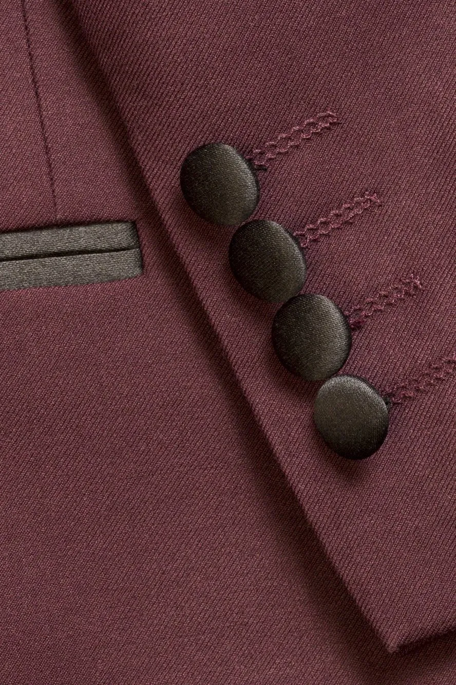 "Milan" Burgundy Tuxedo Jacket