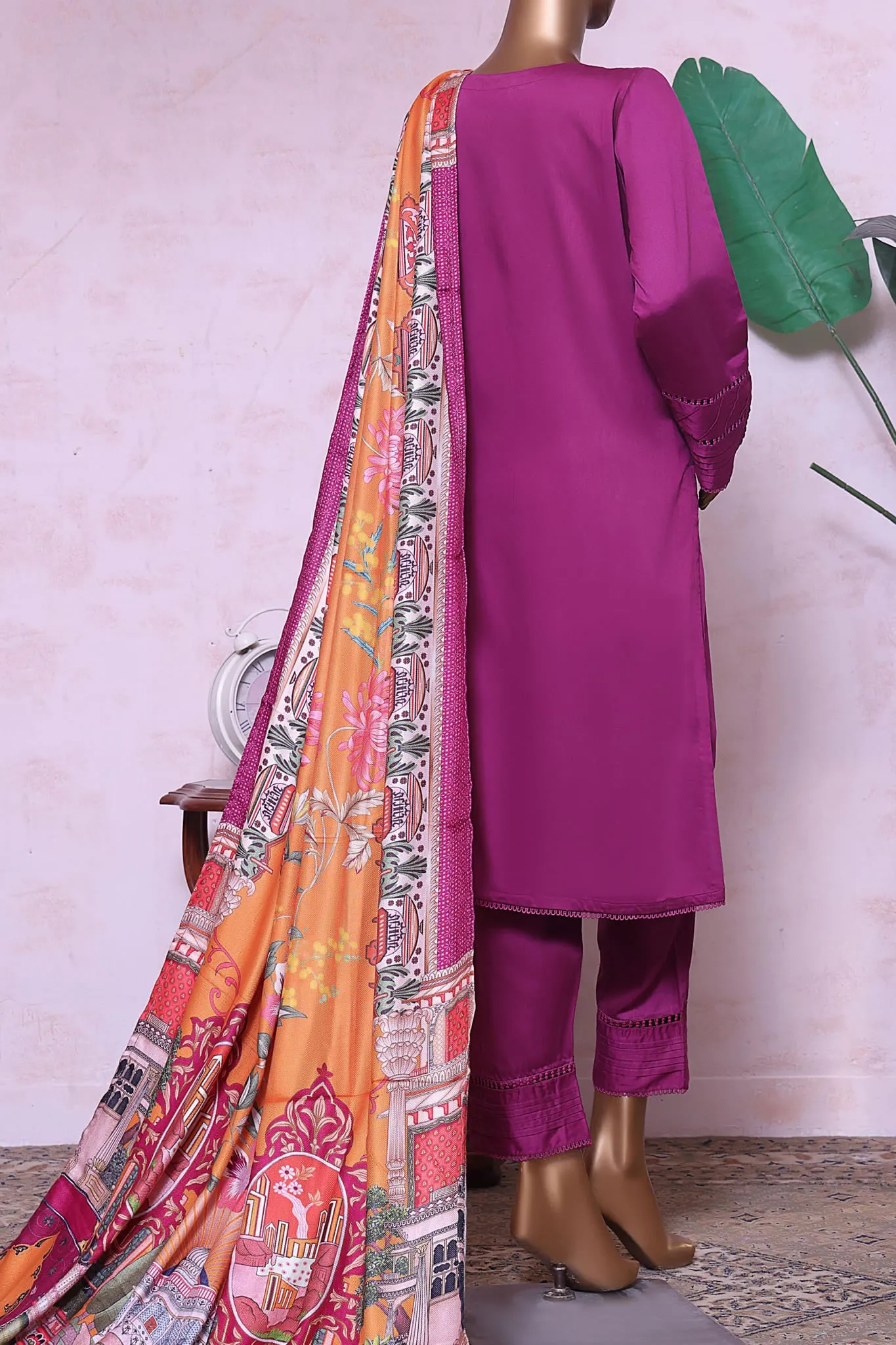 Sada Bahar Stitched 3 Piece Corduroy Solids Shawl Collection'2022-CS-07-Magenta