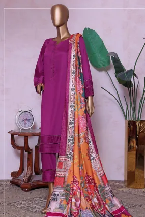 Sada Bahar Stitched 3 Piece Corduroy Solids Shawl Collection'2022-CS-07-Magenta