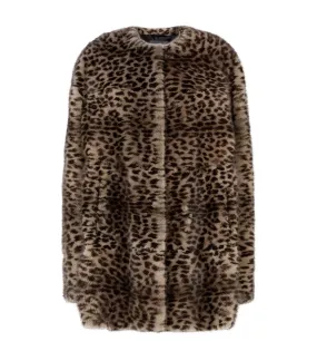 Sara Leopard Long Mink Coat